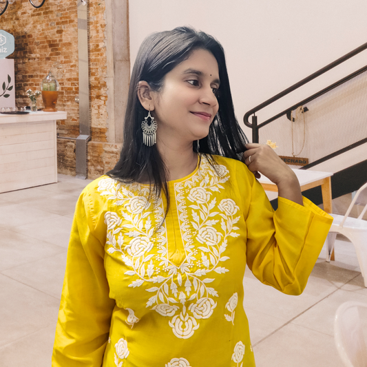 Lucknowi Hand Chikankari Kurti for Timeless Grace