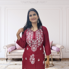 Lucknowi Hand Chikankari Kurti for Timeless Grace