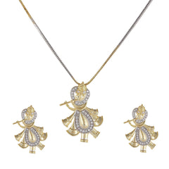 Women's Stone work Krishna Pendant Set
