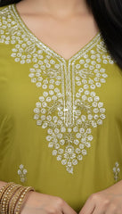 Green Luxe Embroidered Kurta Pant Set