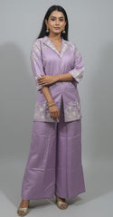 Noor Lavender Festive Kurta & Palazzo Set