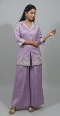 Noor Lavender Festive Kurta & Palazzo Set