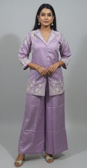 Noor Lavender Festive Kurta & Palazzo Set
