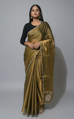Classic Golden organza -Feel Saree with Lace Border