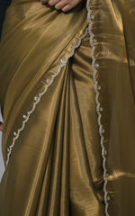 Classic Golden organza -Feel Saree with Lace Border
