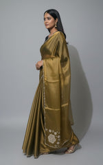Classic Golden organza -Feel Saree with Lace Border