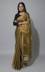 Classic Golden organza -Feel Saree with Lace Border