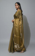 Classic Golden organza -Feel Saree with Lace Border
