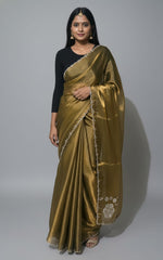 Classic Golden organza -Feel Saree with Lace Border