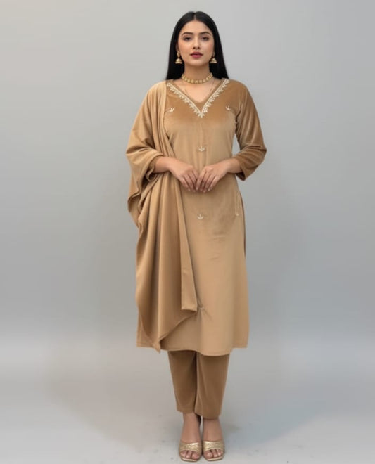 Velvet Luxe – Embroidered  Suit